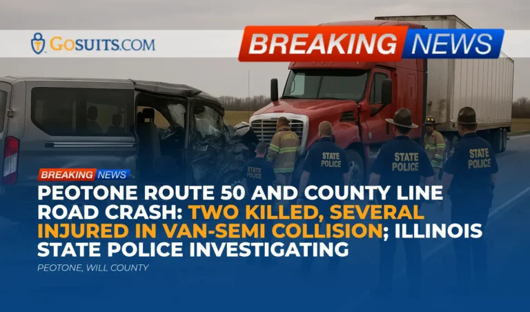 Peotone Route 50 and County Line Road Crash: Two Killed, Several Injured in Van-Semi Collision; Illinois State Police Investigating
