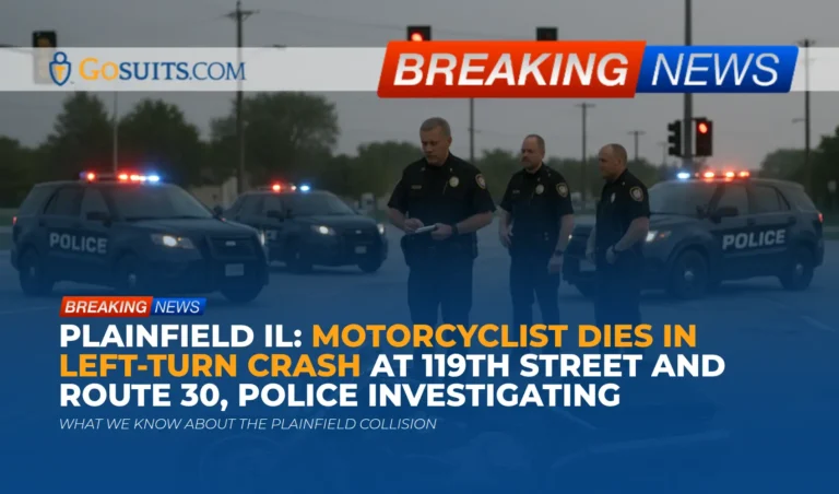 Plainfield IL: Motorcyclist Dies in Left-Turn Crash at 119th Street and Route 30, Police Investigating