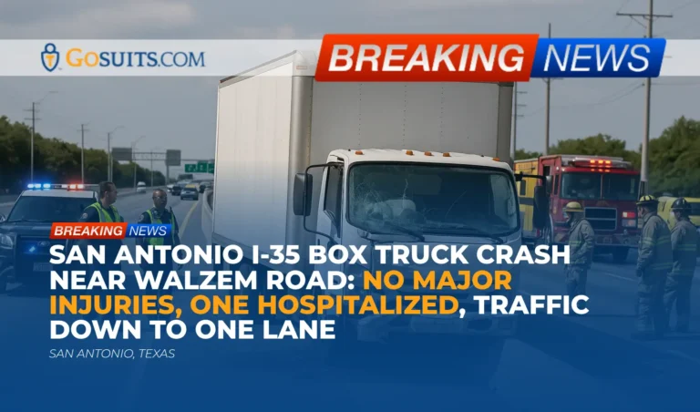 San Antonio I-35 Box Truck Crash Near Walzem Road: No Major Injuries, One Hospitalized, Traffic Down to One Lane