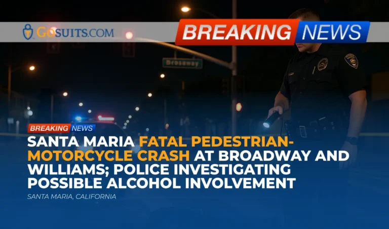 Santa Maria Fatal Pedestrian-Motorcycle Crash at Broadway and Williams; Police Investigating Possible Alcohol Involvement