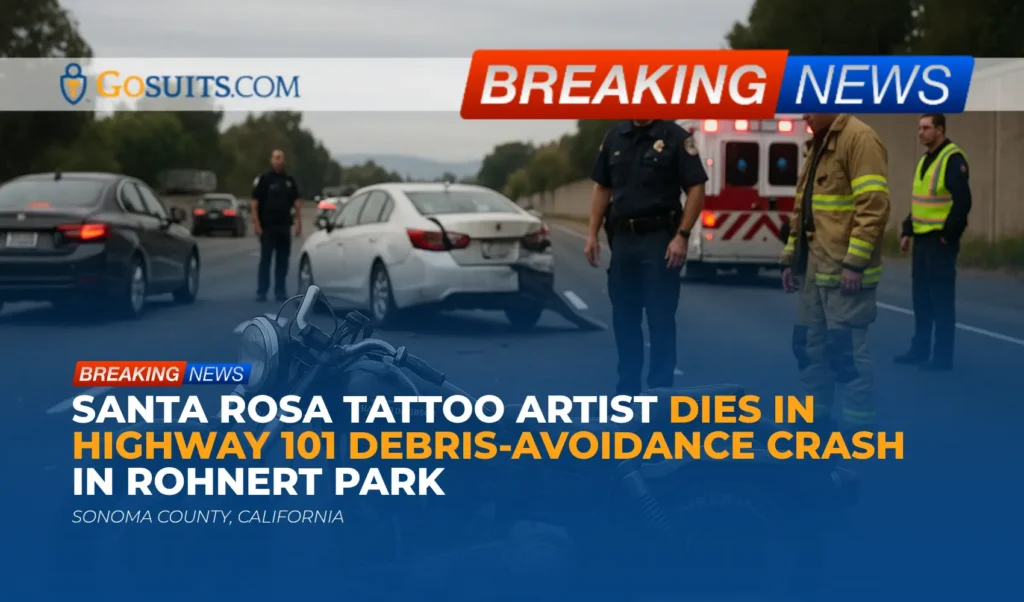 Santa Rosa Tattoo Artist Dies in Highway 101 Debris-Avoidance Crash in Rohnert Park