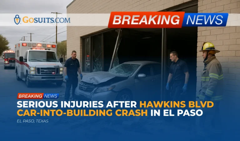 Serious Injuries After Hawkins Blvd Car-Into-Building Crash in El Paso