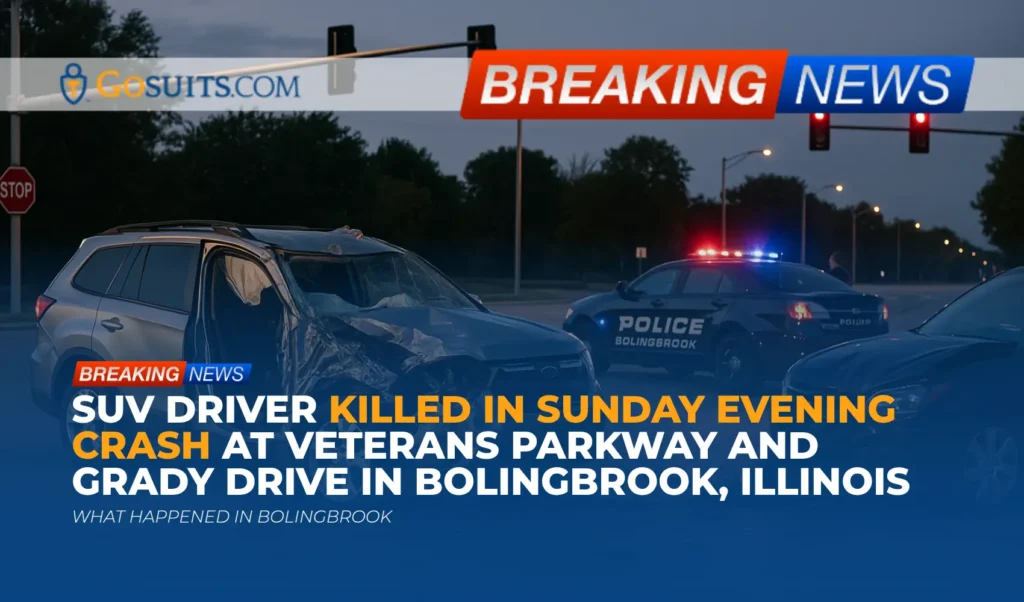 SUV Driver Killed in Sunday Evening Crash at Veterans Parkway and Grady Drive in Bolingbrook, Illinois