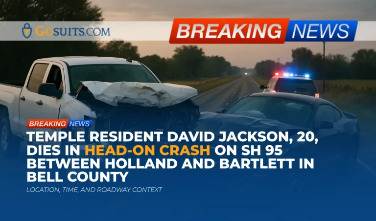 Temple Resident David Jackson, 20, Dies in Head-On Crash on SH 95 Between Holland and Bartlett in Bell County
