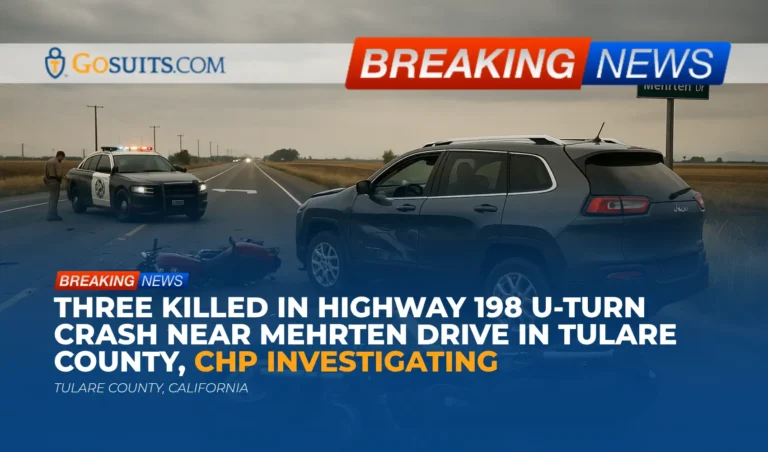 Three Killed in Highway 198 U-Turn Crash Near Mehrten Drive in Tulare County, CHP Investigating