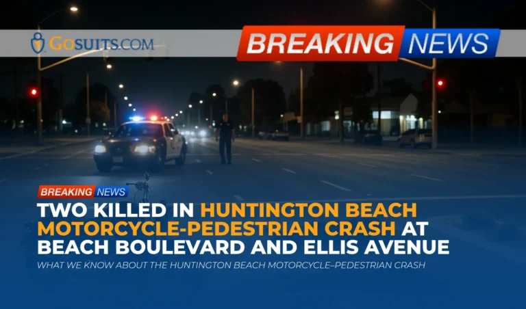 Two Killed in Huntington Beach Motorcycle-Pedestrian Crash at Beach Boulevard and Ellis Avenue