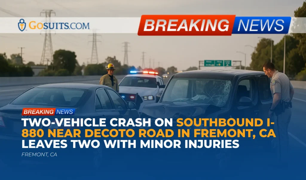 Two-Vehicle Crash on Southbound I-880 Near Decoto Road in Fremont, CA Leaves Two With Minor Injuries