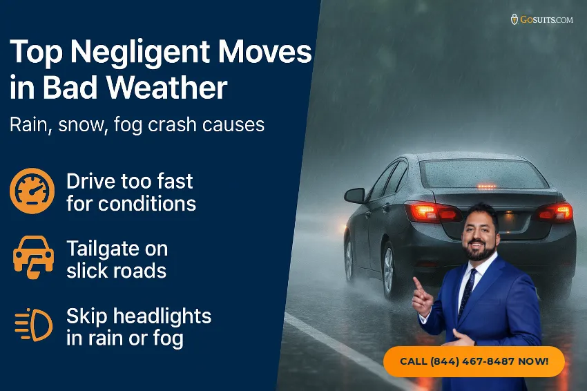 Weather-Related Car Accidents: Driver Negligence | GoSuits Infographic