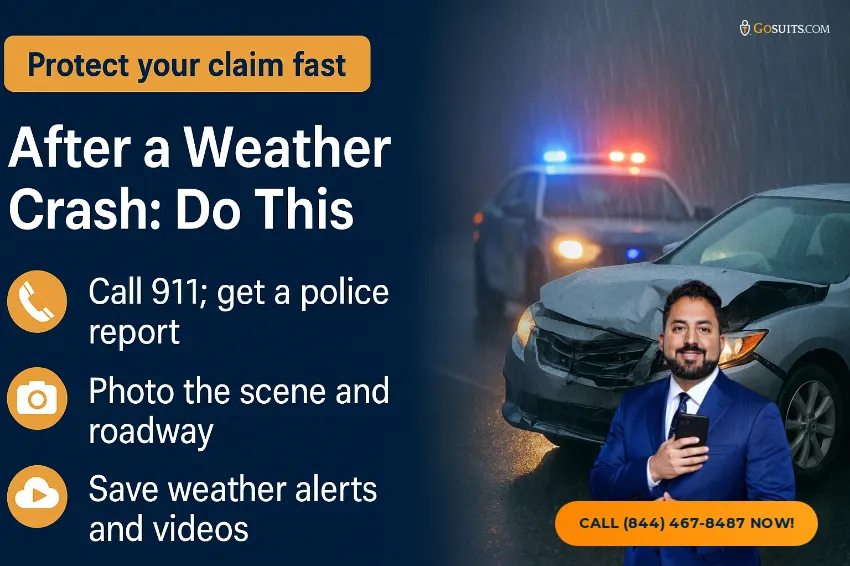 Weather-Related Car Accidents: Driver Negligence | GoSuits Infographic