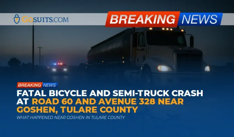 Fatal Bicycle and Semi-Truck Crash at Road 60 and Avenue 328 Near Goshen, Tulare County