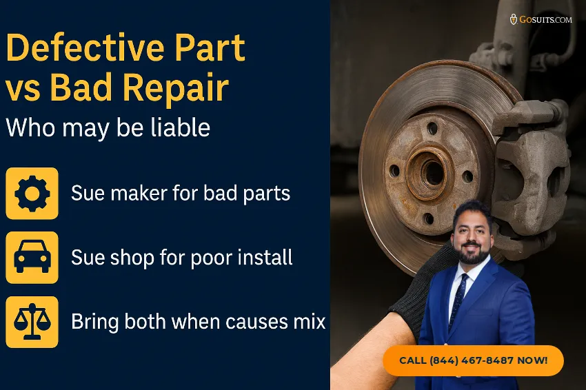 Faulty Repairs: Can a Mechanic Be Liable for a Crash? | GoSuits Infographic