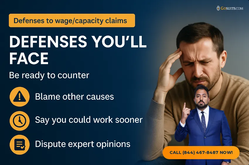 Lost Earning Capacity vs. Lost Wages: Legal Basis | GoSuits Infographic