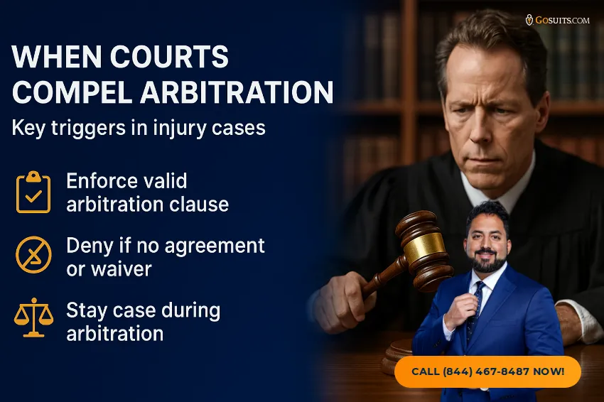 Mediation vs. Arbitration in Personal Injury Cases | GoSuits Infographic