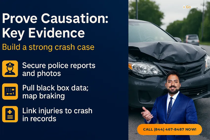 Proximate Cause vs. Cause-in-Fact in Car Accidents | GoSuits Infographic