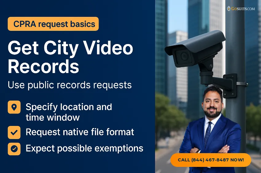 Request CCTV Footage After a California Car Accident | GoSuits Infographic