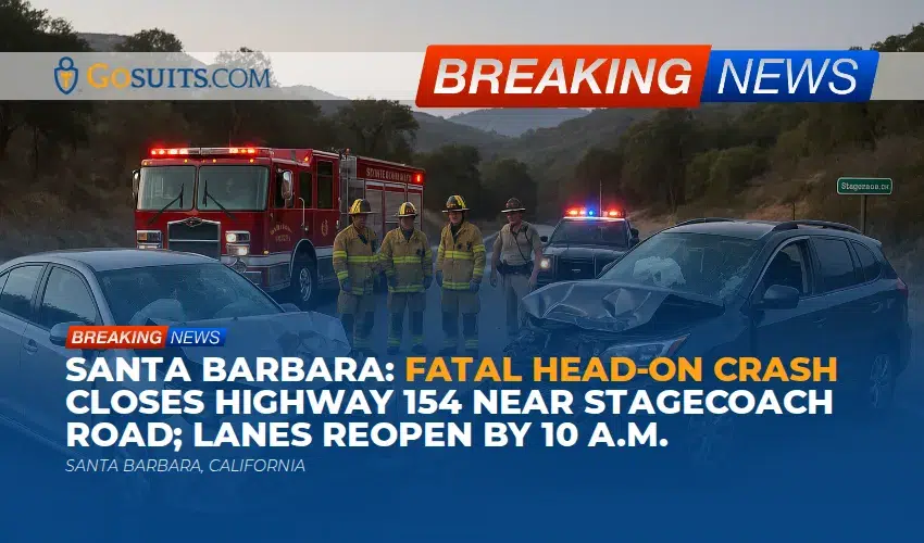 Santa Barbara: Fatal Head-On Crash Closes Highway 154 Near Stagecoach Road; Lanes Reopen by 10 a.m.