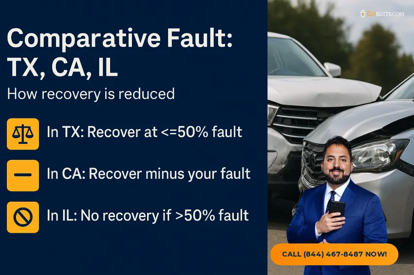 T-Bone Accident Fault at Uncontrolled Intersections | GoSuits Infographic