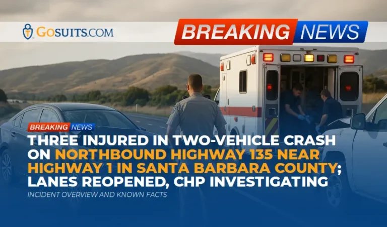 Three Injured in Two-Vehicle Crash on Northbound Highway 135 Near Highway 1 in Santa Barbara County; Lanes Reopened, CHP Investigating