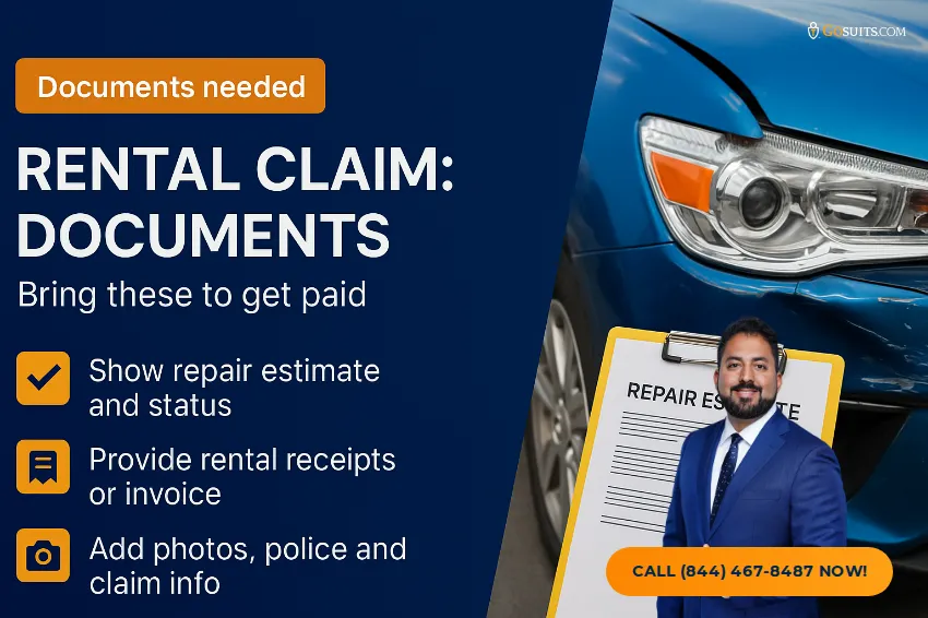What Is a Rental Reimbursement Claim? Process & Payouts | GoSuits Infographic