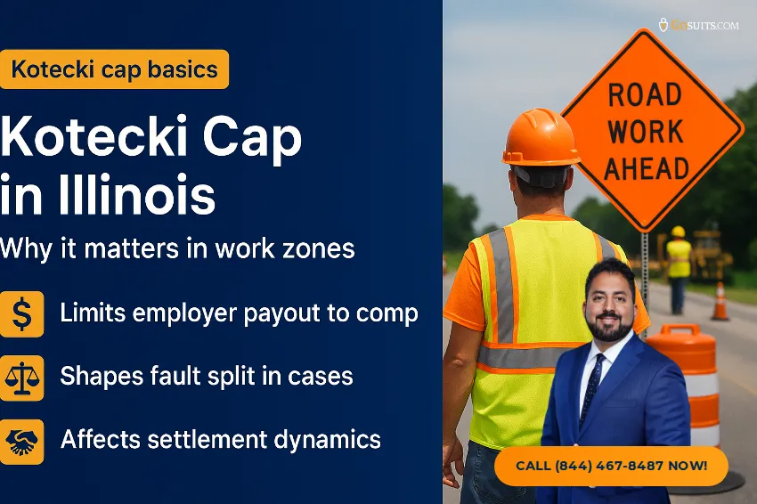 What Is the Kotecki Cap in Illinois Work-Zone Crashes? | GoSuits Infographic