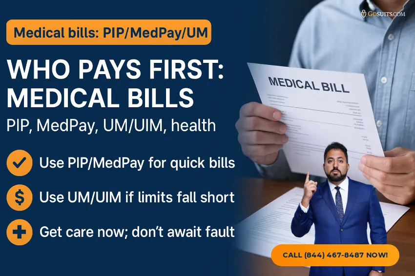 Which Insurance Pays First After a Multi-Car Crash | GoSuits Infographic