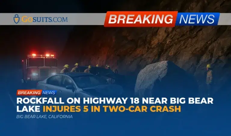 Rockfall on Highway 18 Near Big Bear Lake Injures 5 in Two-Car Crash