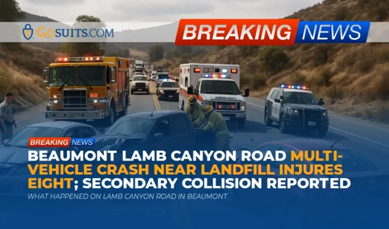 Beaumont Lamb Canyon Road Multi-Vehicle Crash Near Landfill Injures Eight; Secondary Collision Reported