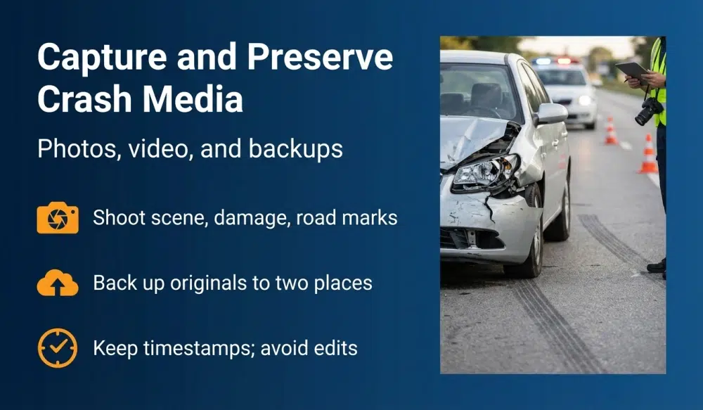 Capture and Preserve Crash Media - Photos, video, and backups