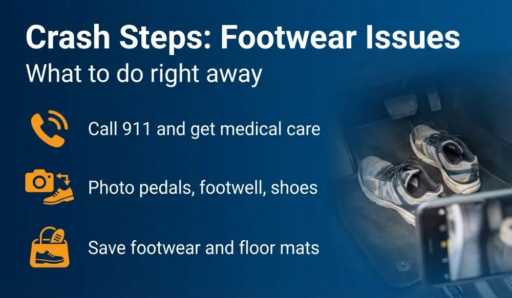 Crash Steps: Footwear Issues — What to do right away