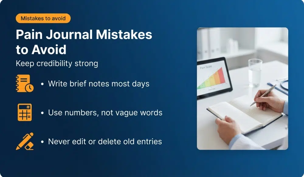 Pain Journal Mistakes to Avoid — Keep credibility strong