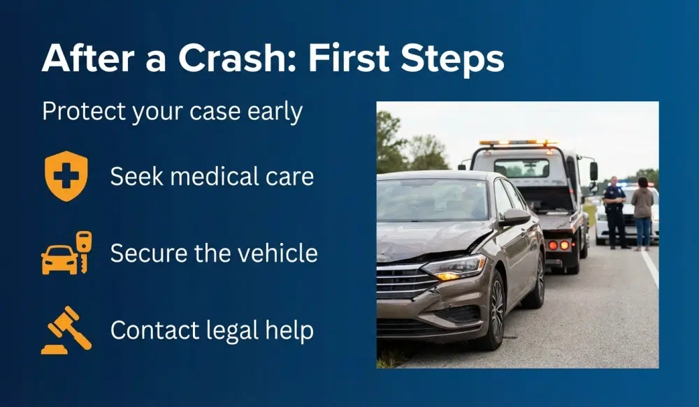 After a Crash: First Steps - Protect your case early