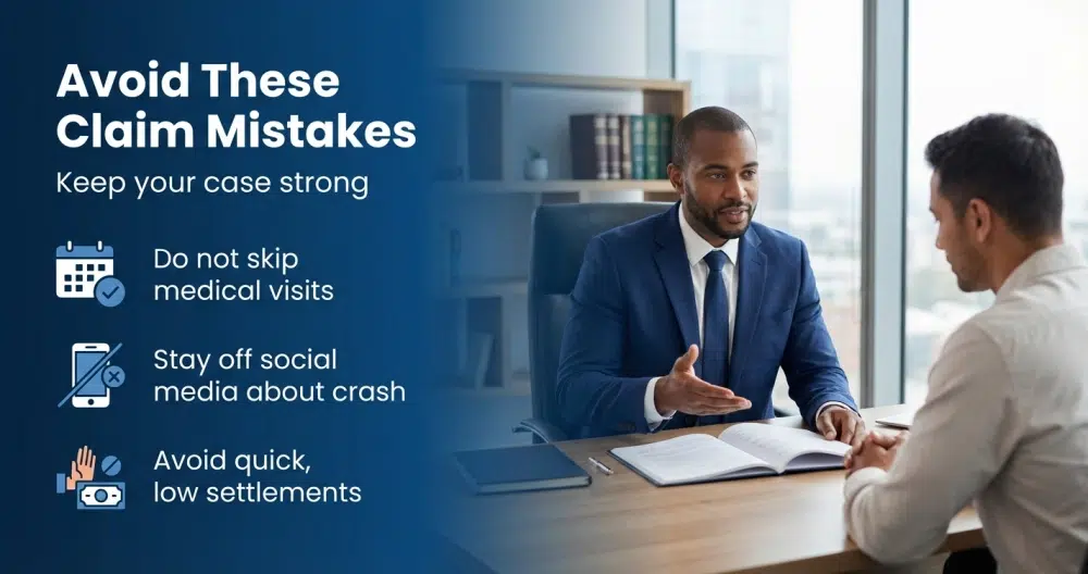 Avoid These Claim Mistakes — Keep your case strong infographic