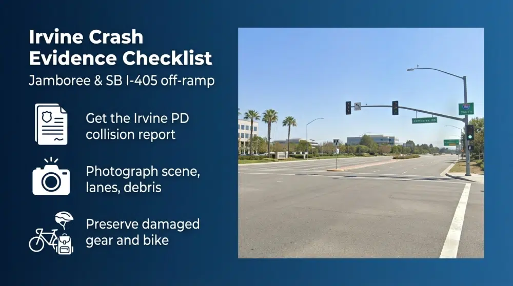 Irvine Crash Evidence Checklist infographic