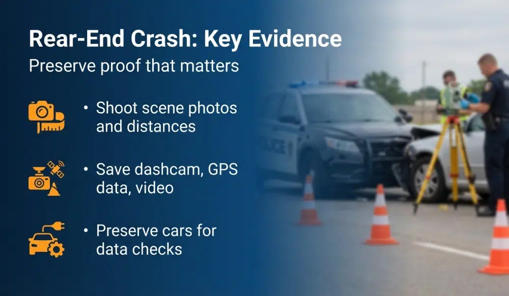 Rear-End Crash: Key Evidence — Preserve proof that matters