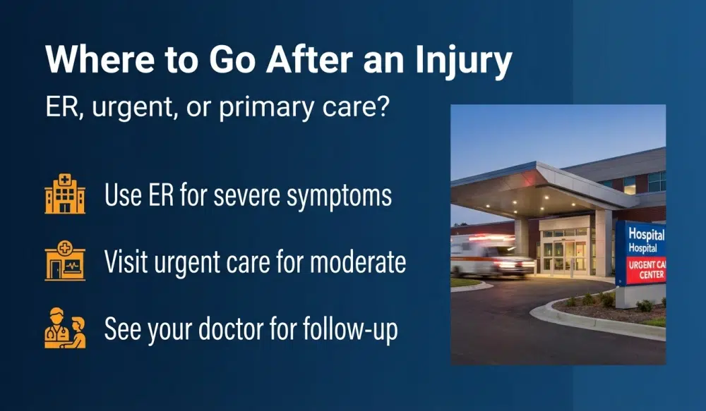 Where to Go After an Injury - ER, urgent, or primary care?