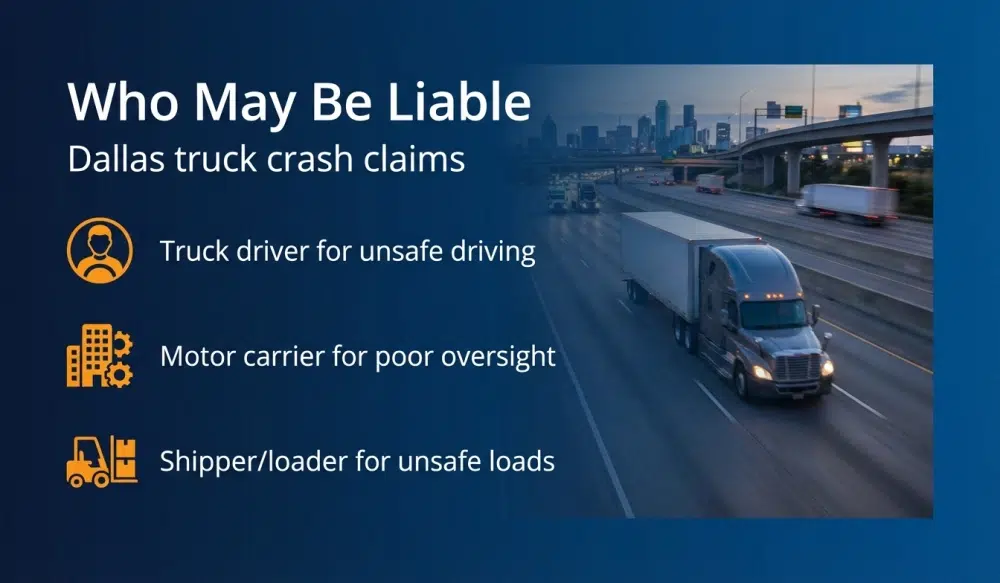 Who May Be Liable — Dallas truck crash claims
