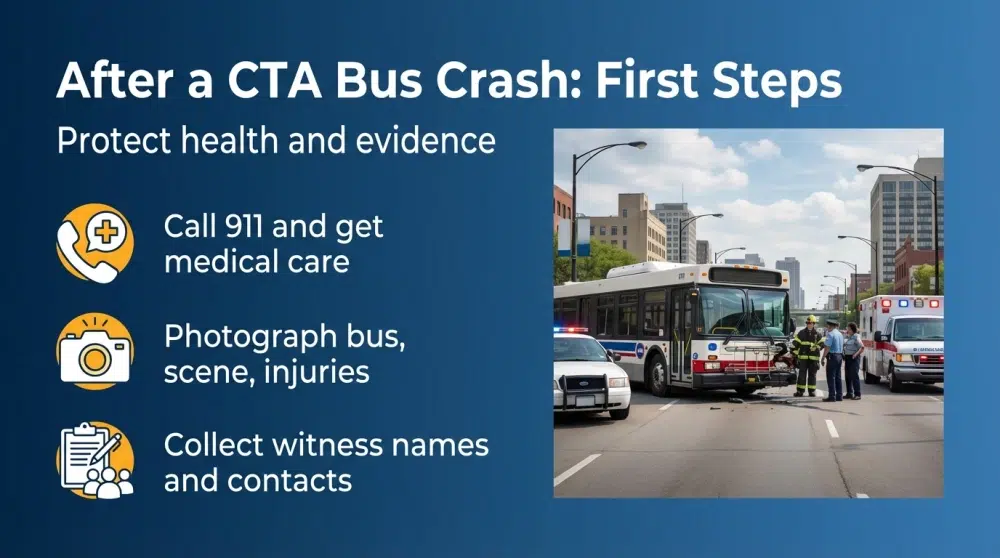 After a CTA Bus Crash: First Steps - Protect health and evidence