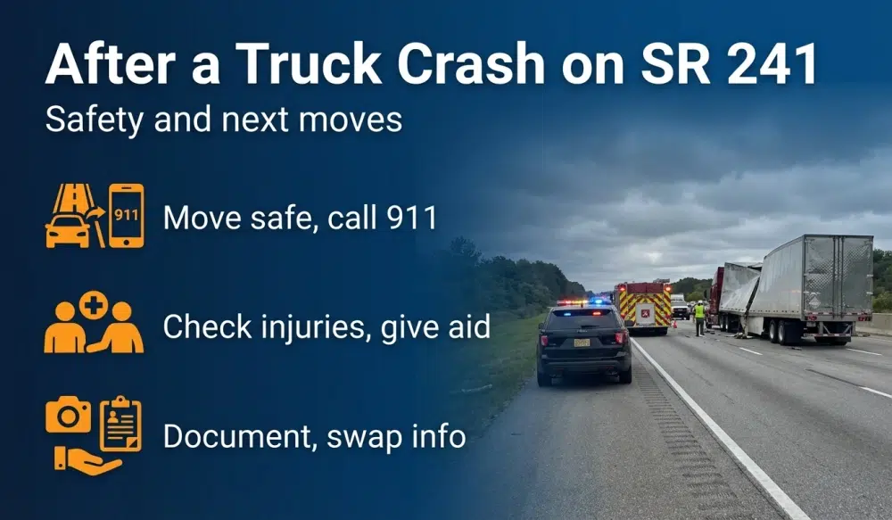 After a Truck Crash on SR 241 - Safety and next moves infographic
