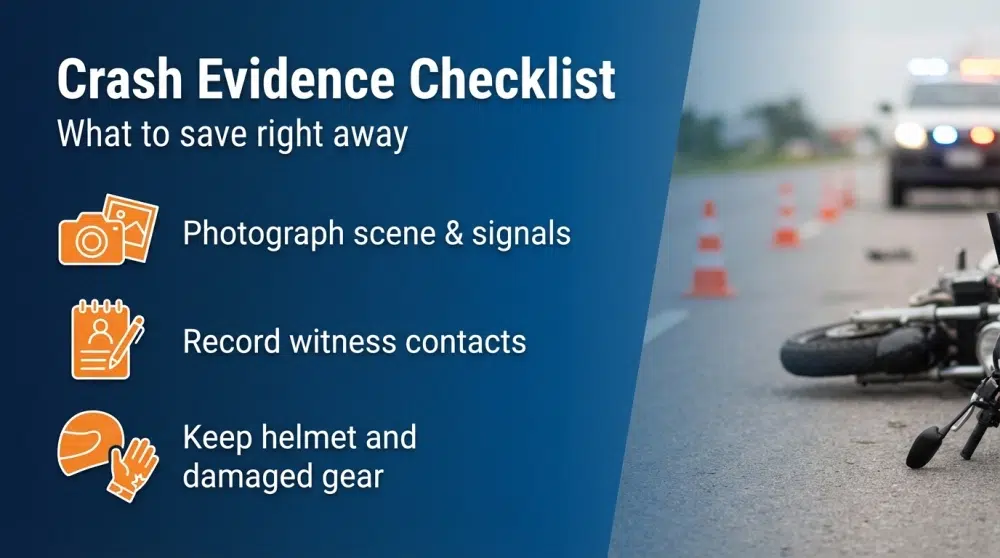 Crash Evidence Checklist - What to save right away