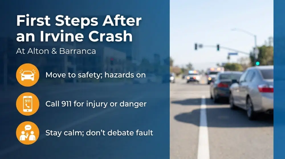 First Steps After an Irvine Crash - At Alton & Barranca