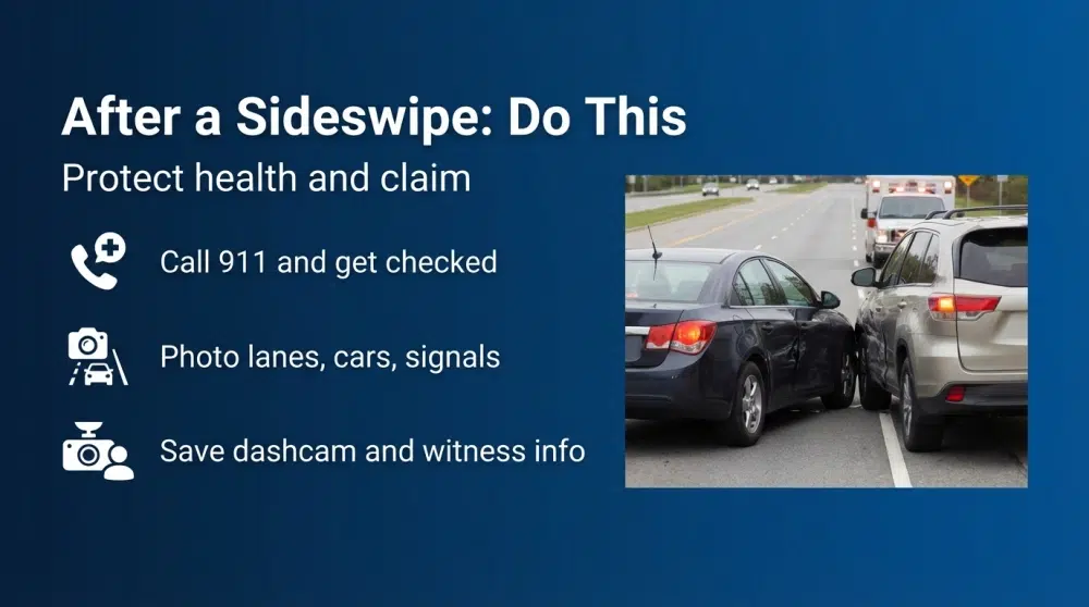 Infographic: After a Sideswipe — Protect health and claim