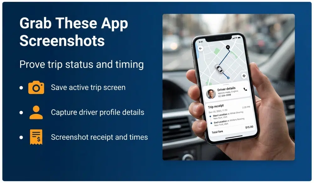Infographic: Grab These App Screenshots — Prove trip status and timing