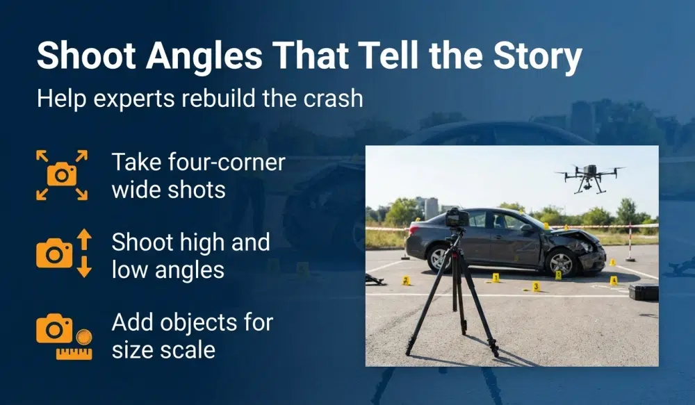 Infographic: Shoot Angles That Tell the Story — Help experts rebuild the crash