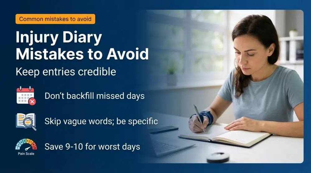 Injury Diary Mistakes to Avoid - Keep entries credible