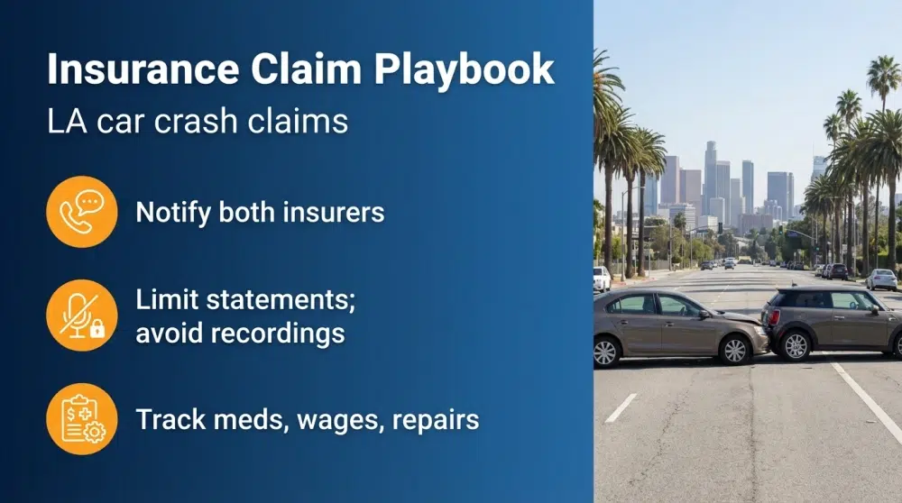 Insurance Claim Playbook - LA car crash claims infographic