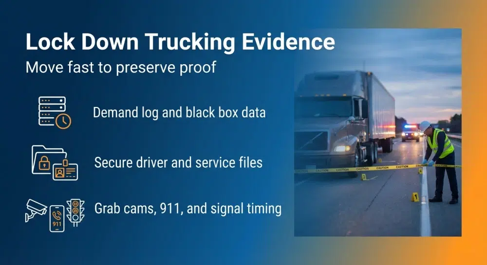 Lock Down Trucking Evidence — Move fast to preserve proof
