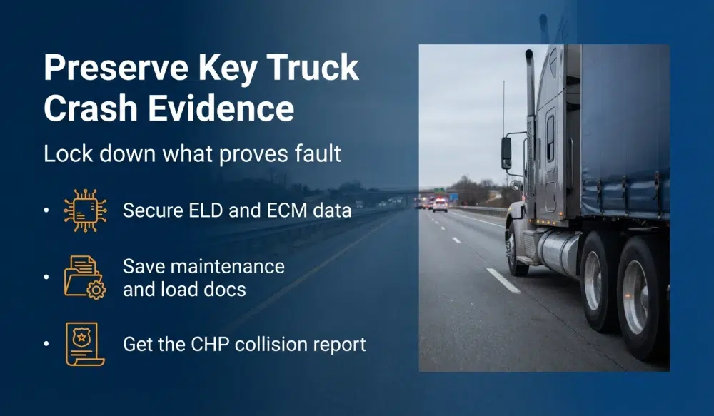Preserve Key Truck Crash Evidence infographic