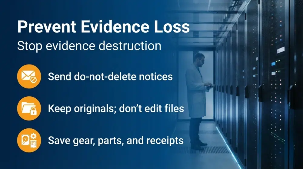 Prevent Evidence Loss - Stop evidence destruction