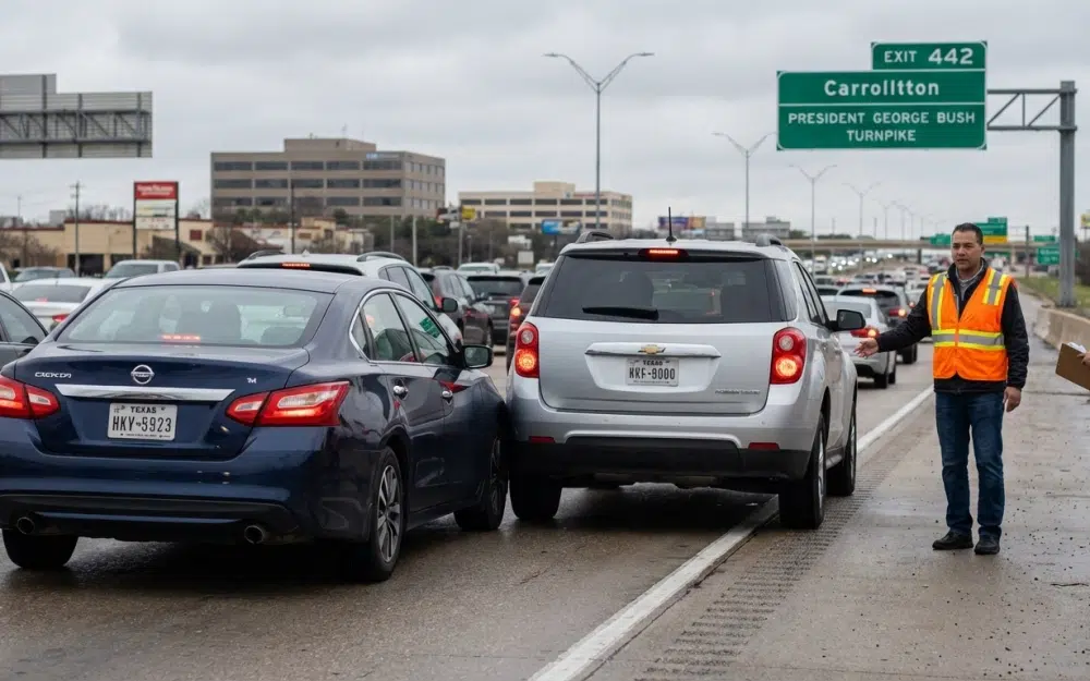 Close-following vehicles on a congested DFW freeway