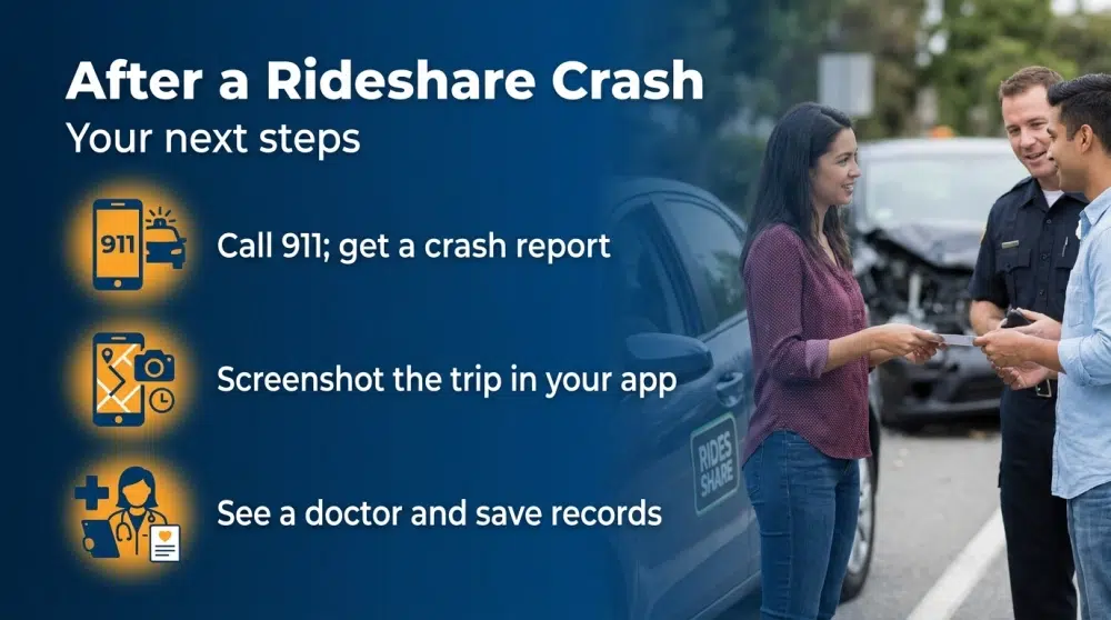 After a Rideshare Crash - Your next steps